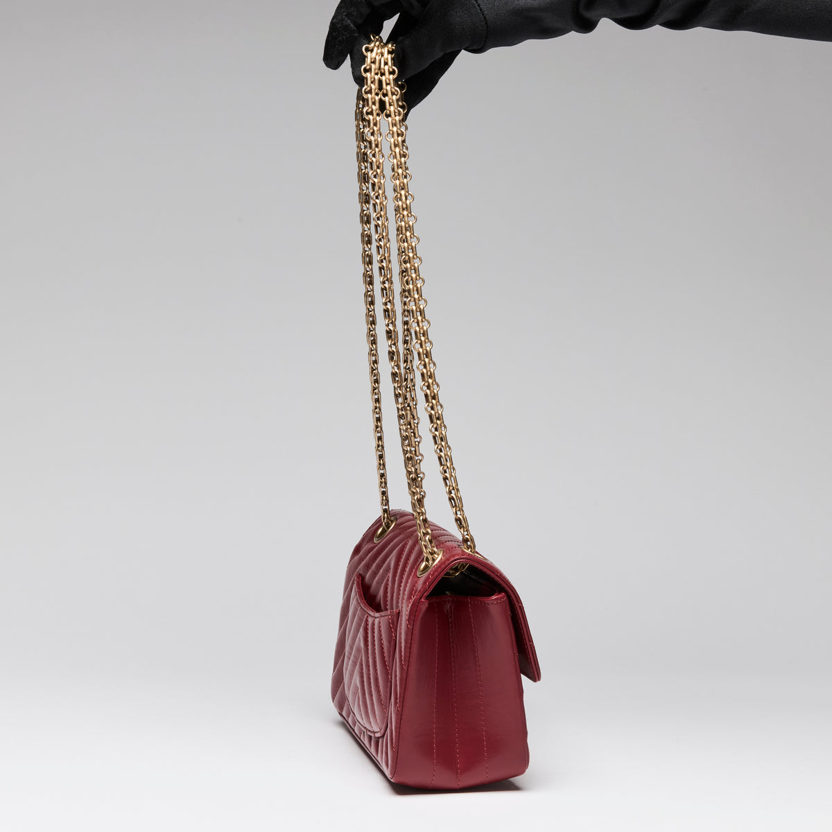 Pre-Loved Chanel™ Red Aged Calfskin Leather 2.55 Mini Crossbody Bag