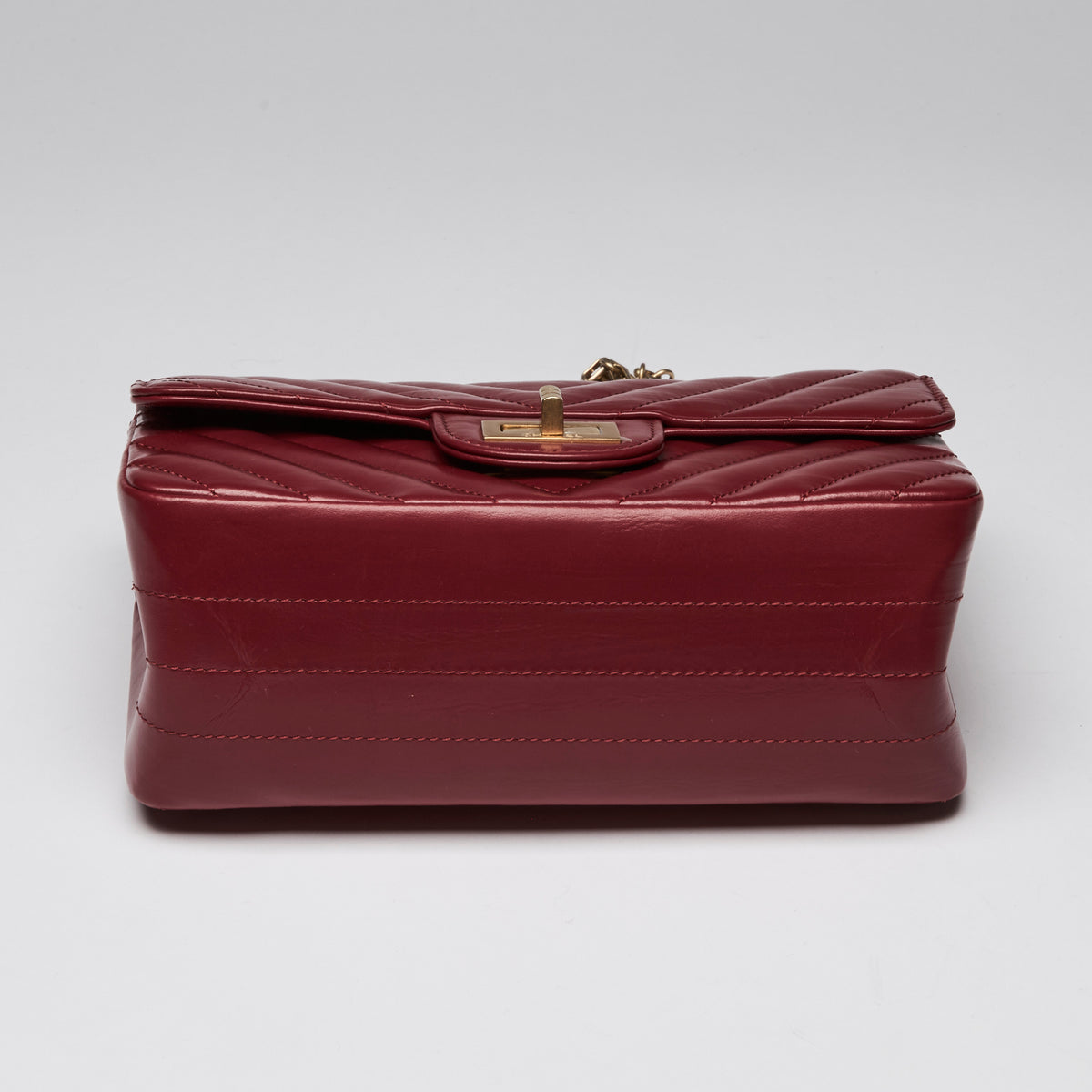 Pre-Loved Chanel™ Red Aged Calfskin Leather 2.55 Mini Crossbody Bag