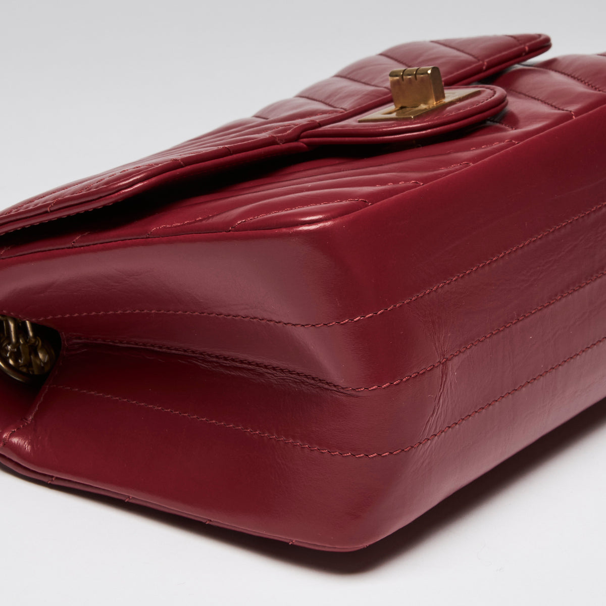 Pre-Loved Chanel™ Red Aged Calfskin Leather 2.55 Mini Crossbody Bag