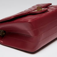 Pre-Loved Chanel™ Red Aged Calfskin Leather 2.55 Mini Crossbody Bag