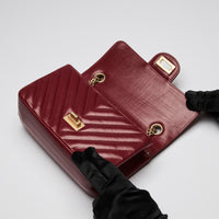 Pre-Loved Chanel™ Red Aged Calfskin Leather 2.55 Mini Crossbody Bag