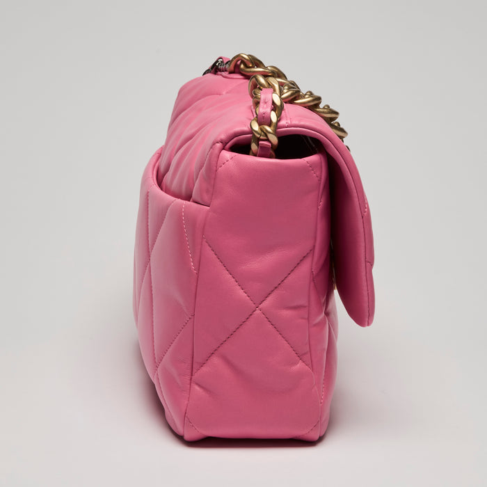Pre-Loved Chanel™ Pink Large 19 Leather Shoulder Bag