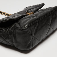 Pre-Loved Chanel™ Black  Medium/ Large 19 Bag with Gold and Silver Hardware