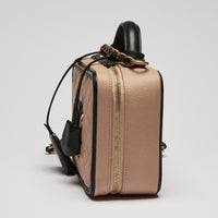 Pre-Loved Chanel™ Tan Two Tone Pebbled Leather Vanity Bag