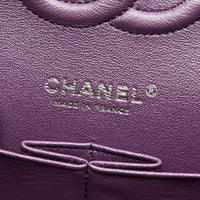 Pre-Loved Chanel™  Purple Blue Multicolor Tweed Medium Classic Double Flap Bag