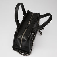 Pre-Loved Chanel™ Black Pebbled Leather Bowling Bag