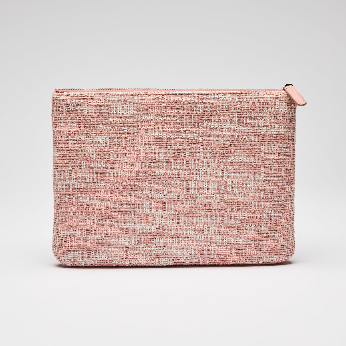 Pre-Loved Chanel™ Pink Tweed Medium Deauville Pouch