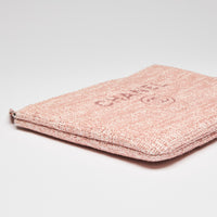 Pre-Loved Chanel™ Pink Tweed Medium Deauville Pouch