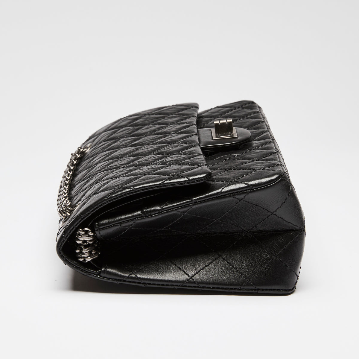 Pre-Loved Chanel™ Black Grained Quilted Leather Small 2.55 Double Flap Bag
