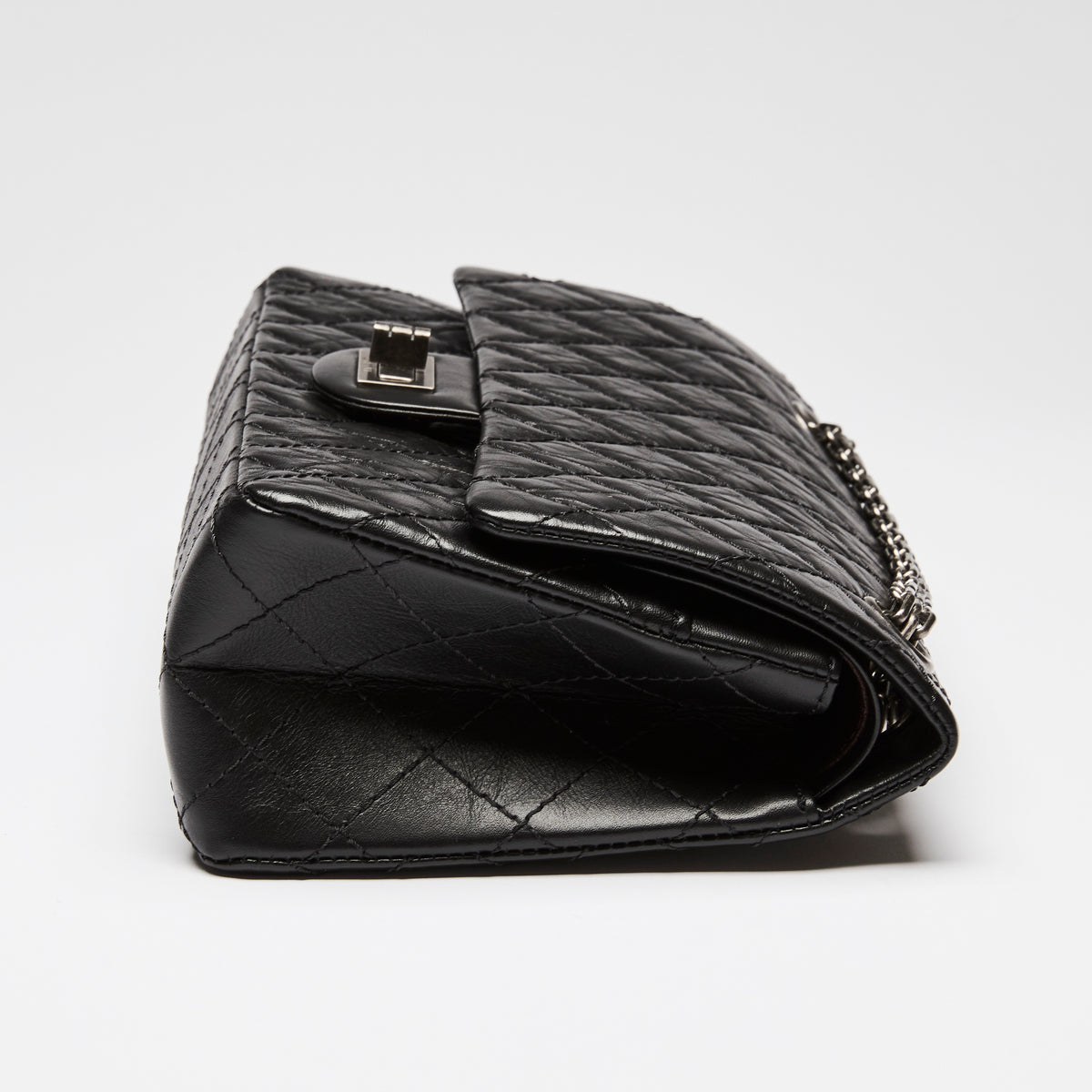 Pre-Loved Chanel™ Black Grained Quilted Leather Small 2.55 Double Flap Bag