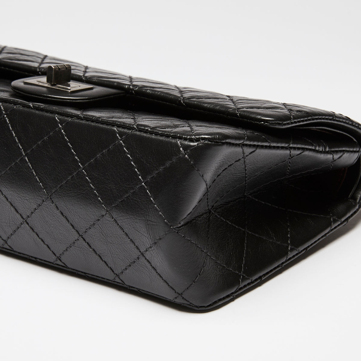 Pre-Loved Chanel™ Black Grained Quilted Leather Small 2.55 Double Flap Bag