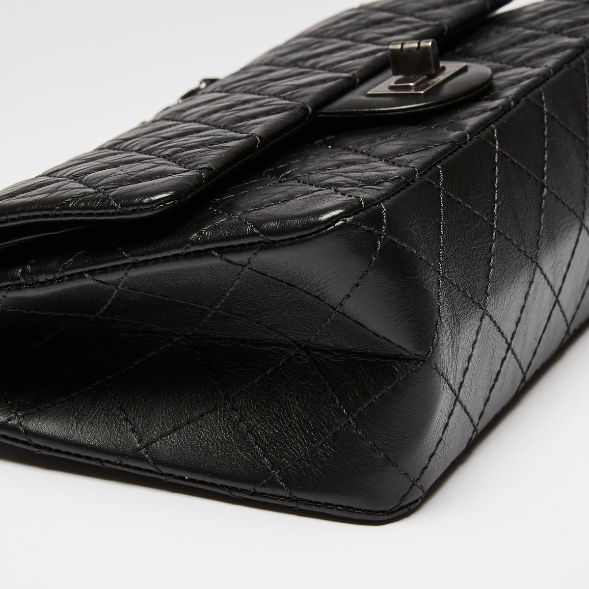 Pre-Loved Chanel™ Black Grained Quilted Leather Small 2.55 Double Flap Bag