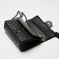 Pre-Loved Chanel™ Black Grained Quilted Leather Small 2.55 Double Flap Bag