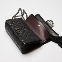 Pre-Loved Chanel™ Black Grained Quilted Leather Small 2.55 Double Flap Bag