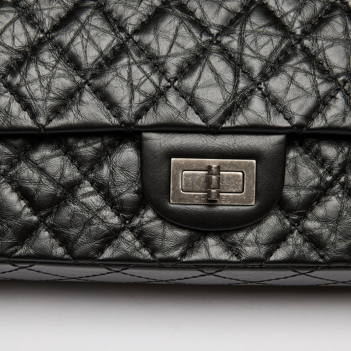 Pre-Loved Chanel™ Black Grained Quilted Leather Small 2.55 Double Flap Bag