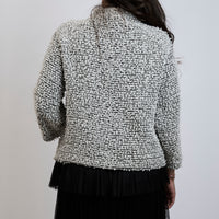 Pre-Loved Chanel ™ Grey and White Tweed Jacket