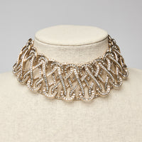 Pre-Loved Chanel ™ 2017 Infinity Crystal and Gold Choker Necklace