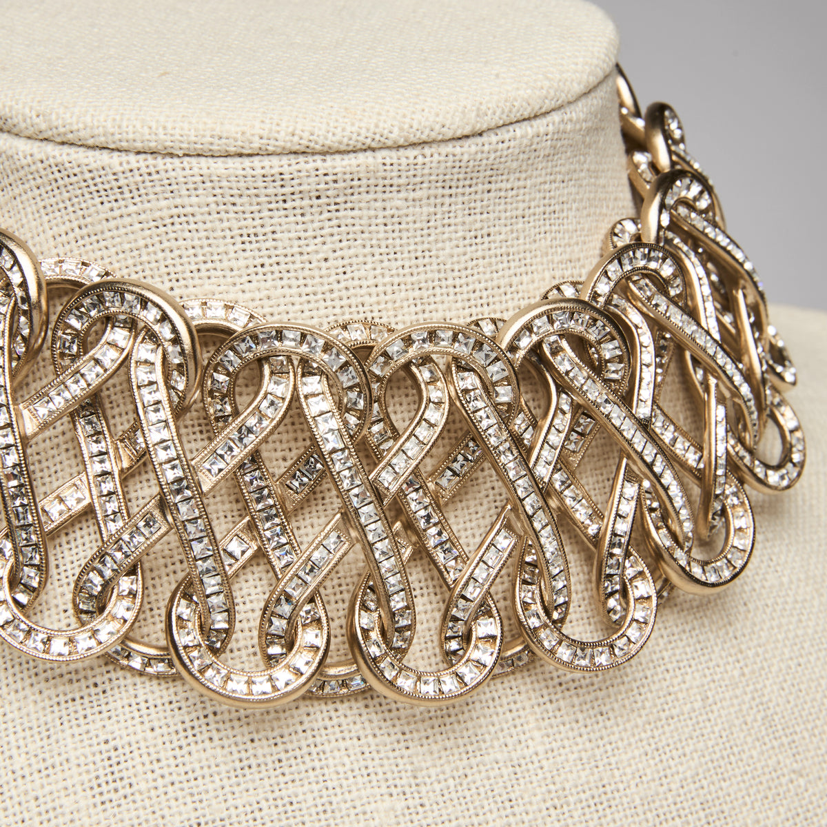 Pre-Loved Chanel ™ 2017 Infinity Crystal and Gold Choker Necklace