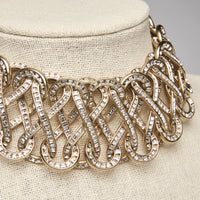 Pre-Loved Chanel ™ 2017 Infinity Crystal and Gold Choker Necklace