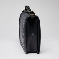 Pre-Loved Chanel ™ Large Navy Boy Bag Style Single Flap Bag with Gunmetal Hardware