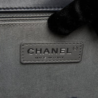 Pre-Loved Chanel ™ Large Navy Boy Bag Style Single Flap Bag with Gunmetal Hardware