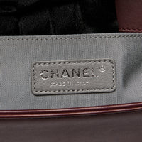 Pre-Loved Chanel ™ Chevron Small Boy Bag in Burgundy Lambskin