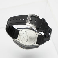 Excellent Pre-Loved Marine Blue Face Automatic Watch with Black Rubber Strap. (clasp)