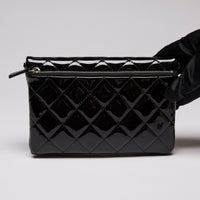 Pre-Loved Chanel™ Black Patent Wallet on Chain (back)