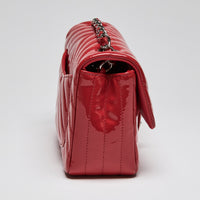 Pre-Loved Chanel™ Red Patent Leather Mini Chevron Flap Handbag