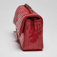 Pre-Loved Chanel™ Red Patent Leather Mini Chevron Flap Handbag