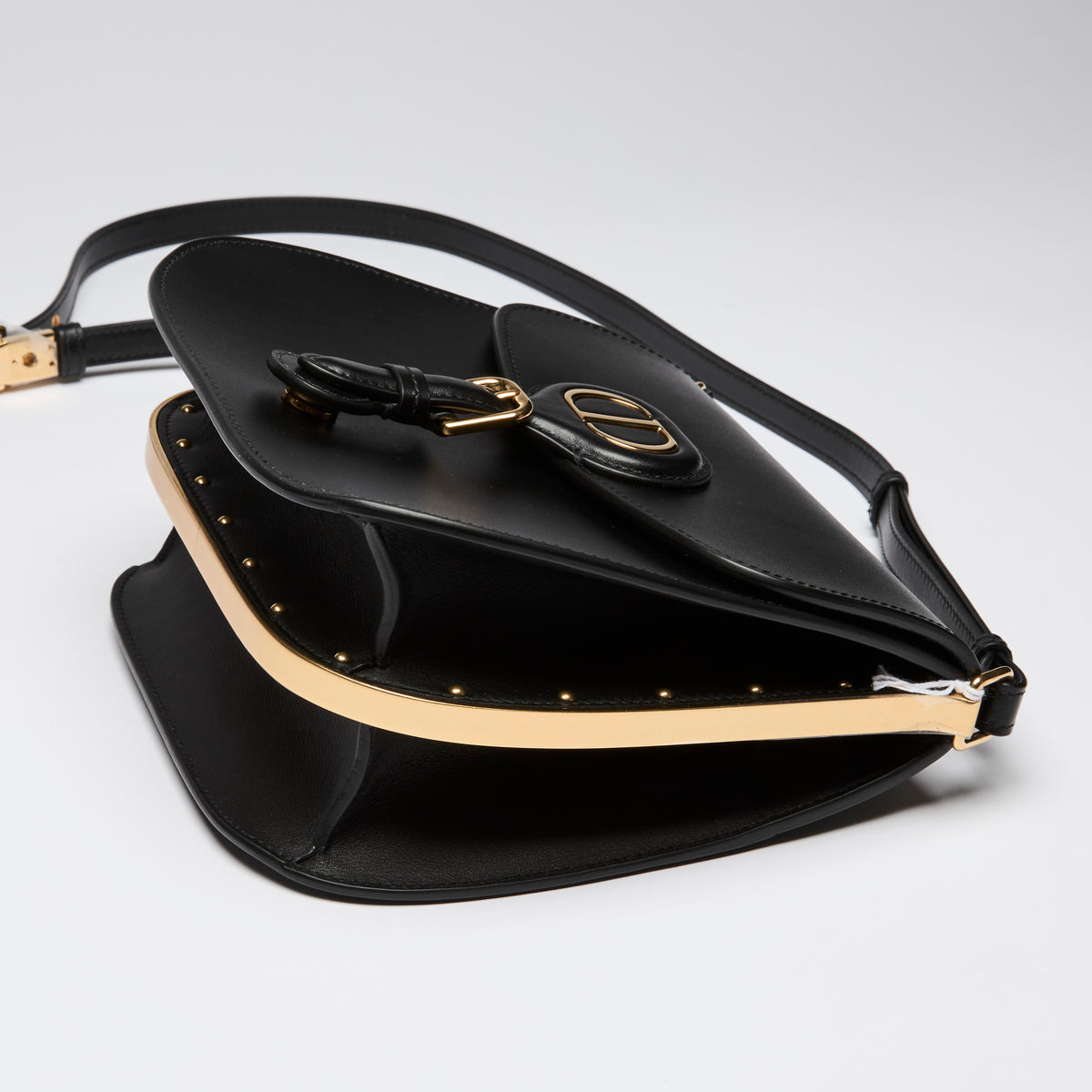 Dior Black Smooth Leather Bobby Crossbody Bag with Buckle Detail