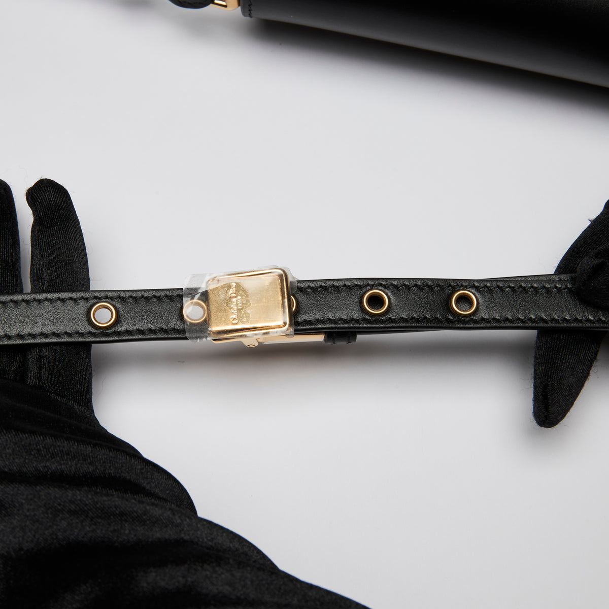 Dior Black Smooth Leather Bobby Crossbody Bag with Buckle Detail