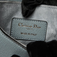 Dior Blue Dove Grey Grained Calfskin Leather Mini Saddle Handbag