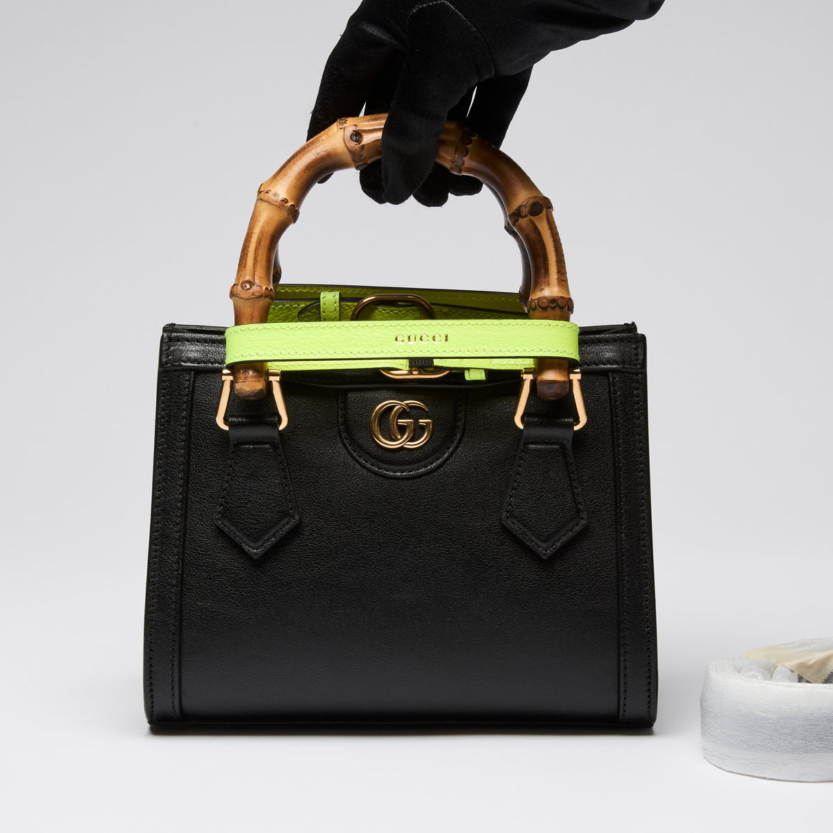 Gucci Black Leather Small Diana Tote Bag