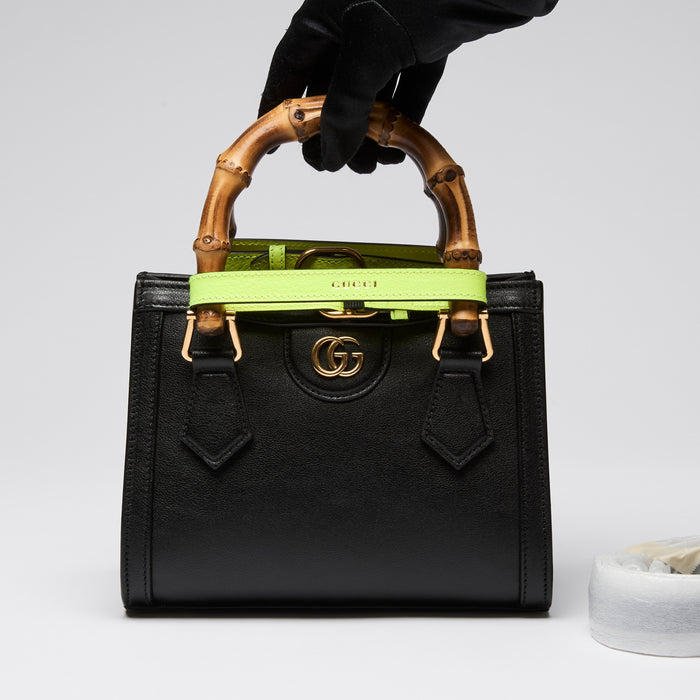 Gucci Black Leather Small Diana Tote Bag