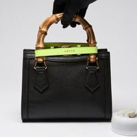 Gucci Black Leather Small Diana Tote Bag