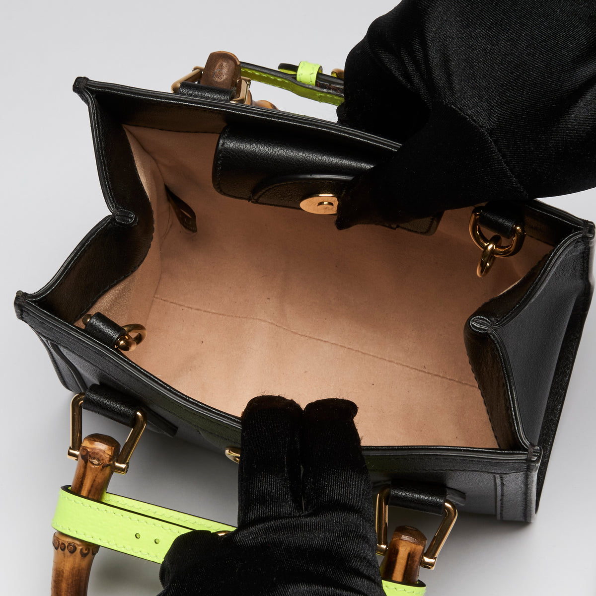 Gucci Black Leather Small Diana Tote Bag