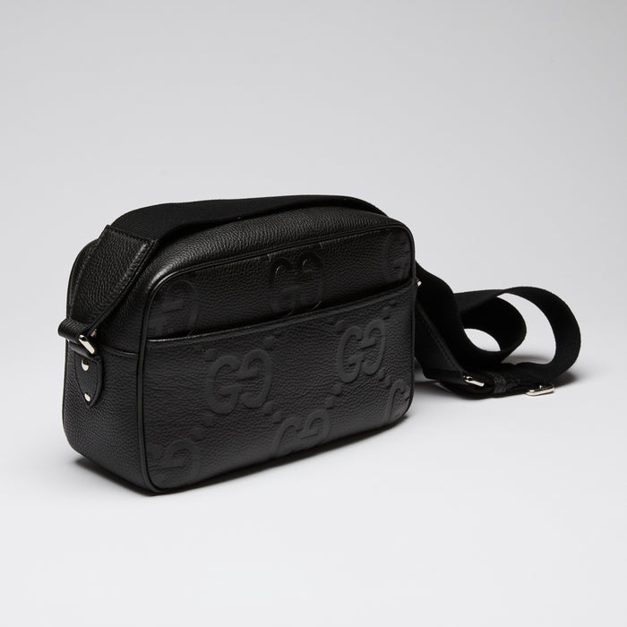Gucci Black Embossed Grained Leather Crossbody Bag