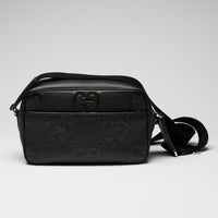 Gucci Black Embossed Grained Leather Crossbody Bag