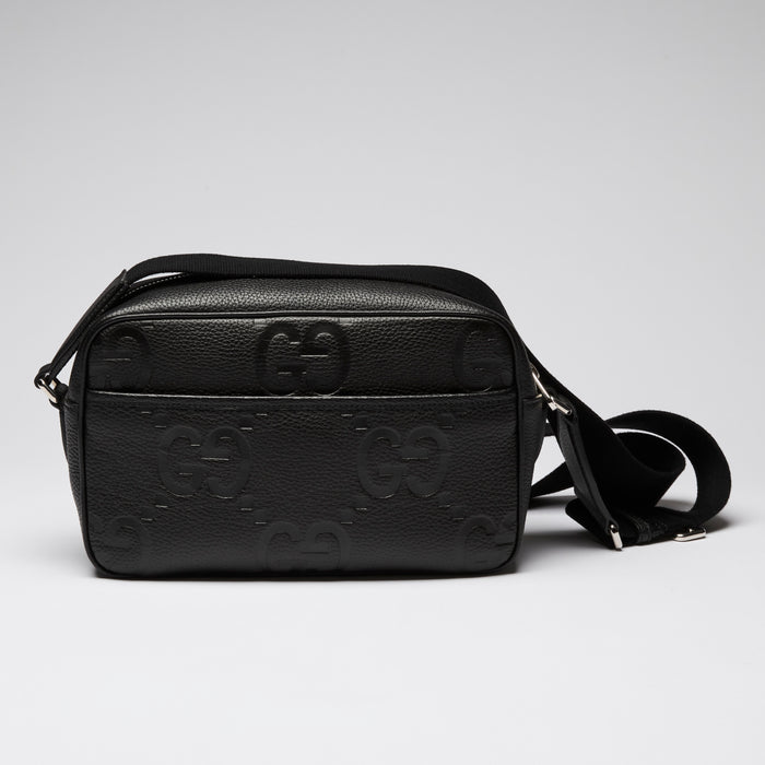 Gucci Black Embossed Grained Leather Crossbody Bag