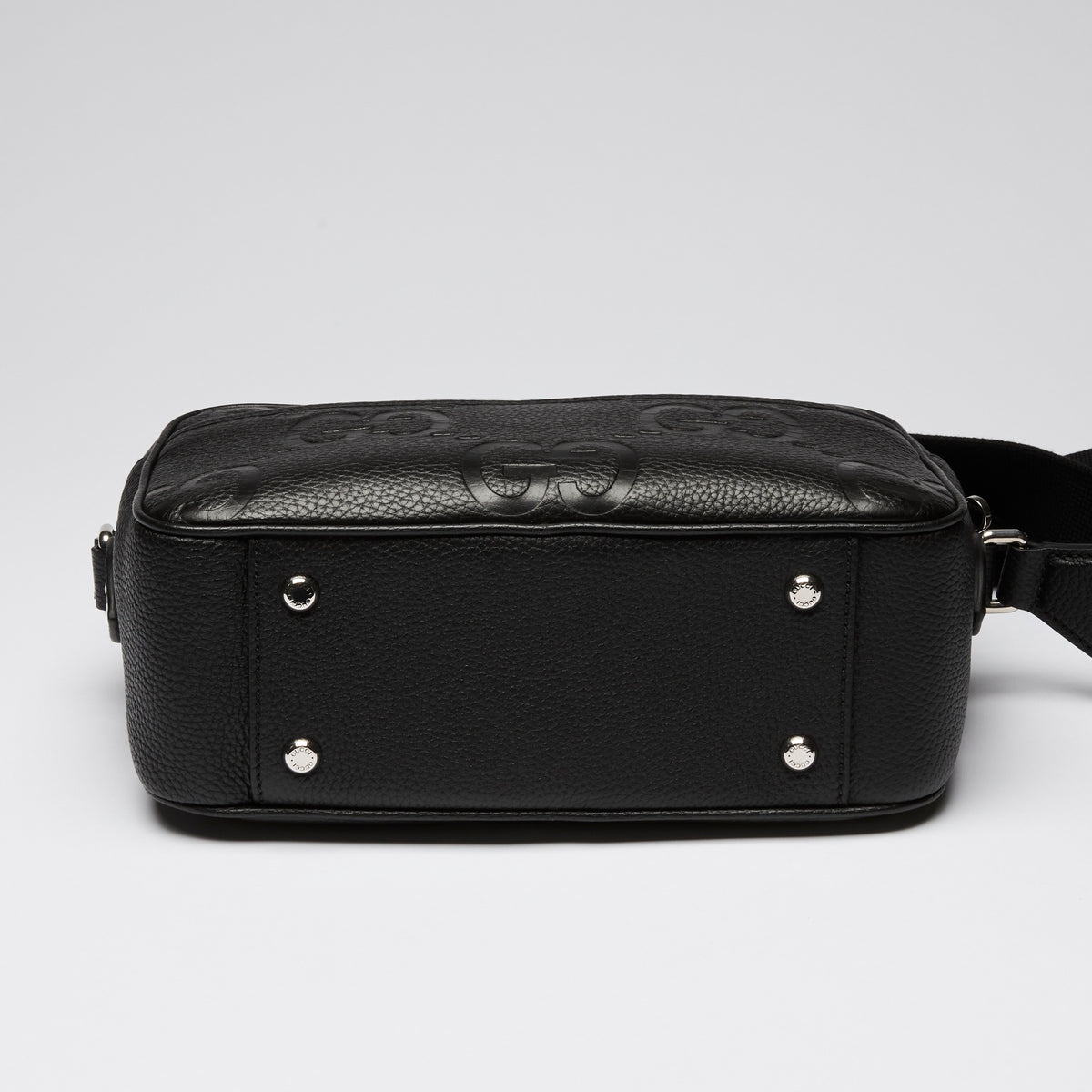 Gucci Black Embossed Grained Leather Crossbody Bag