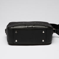 Gucci Black Embossed Grained Leather Crossbody Bag