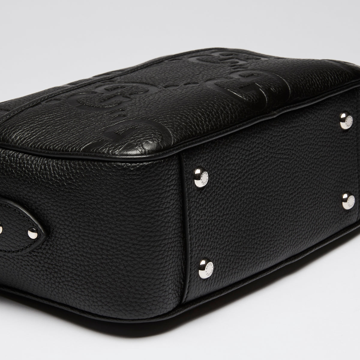 Gucci Black Embossed Grained Leather Crossbody Bag