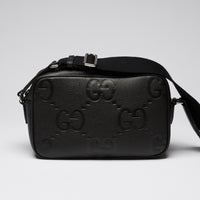 Gucci Black Embossed Grained Leather Crossbody Bag