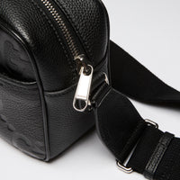 Gucci Black Embossed Grained Leather Crossbody Bag