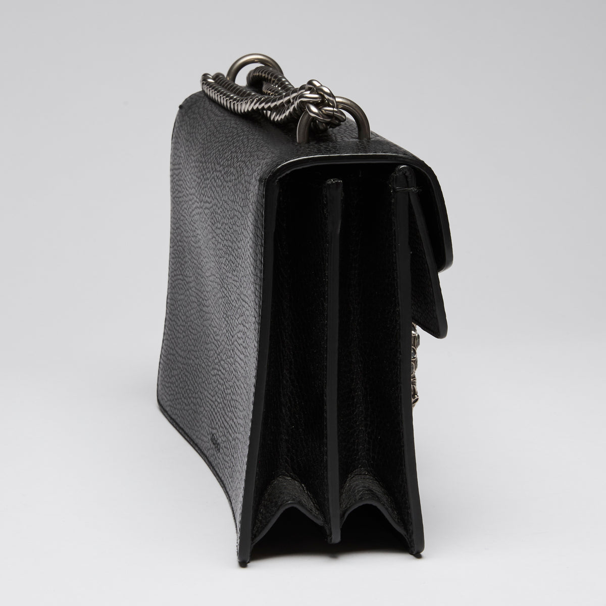 Gucci Black Grained Leather Medium Dionysus Shoulder Bag