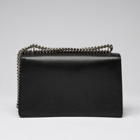 Gucci Black Grained Leather Medium Dionysus Shoulder Bag