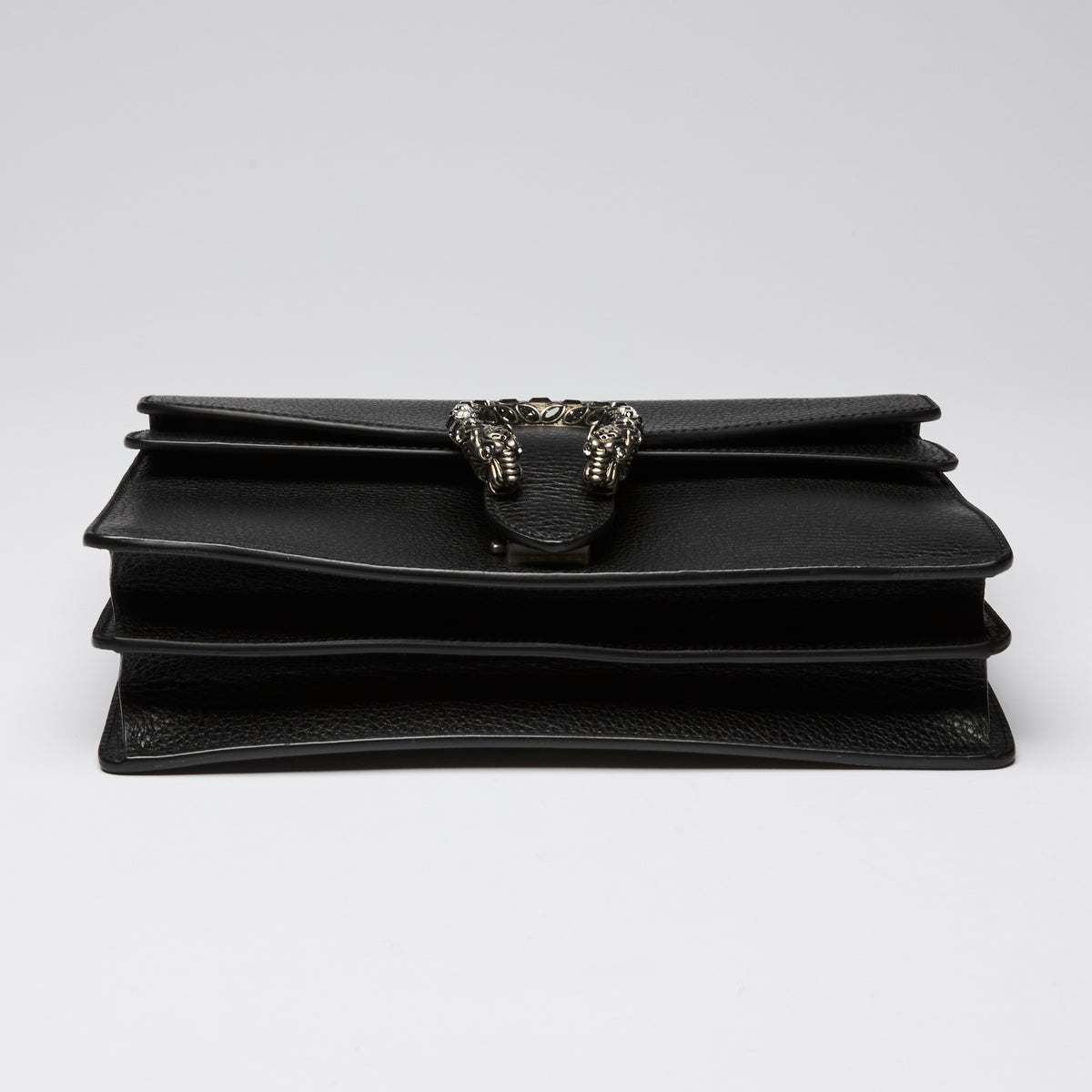Gucci Black Grained Leather Medium Dionysus Shoulder Bag