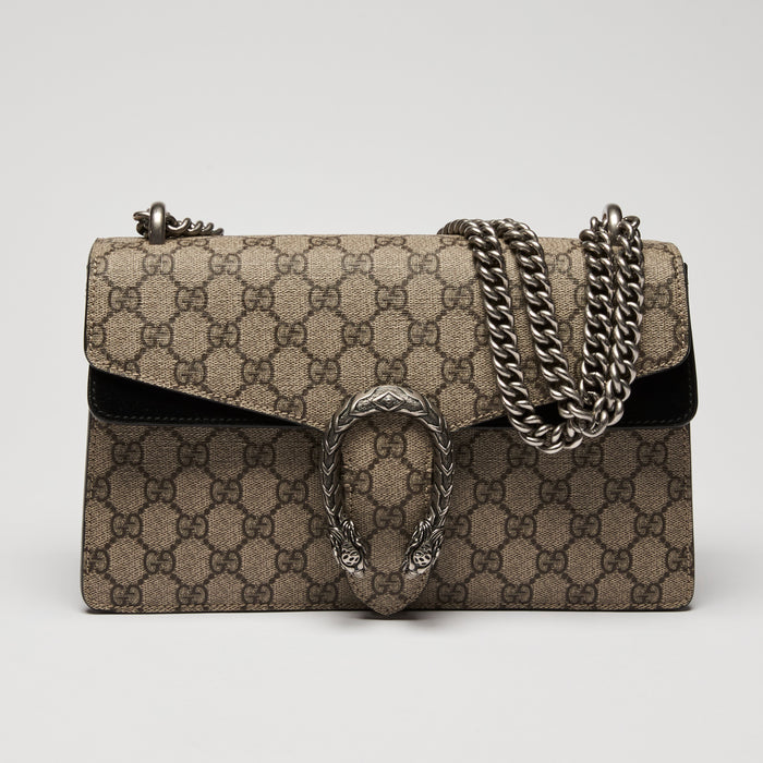 Gucci GG Supreme Canvas Monogram Dionysus Double Flap Bag