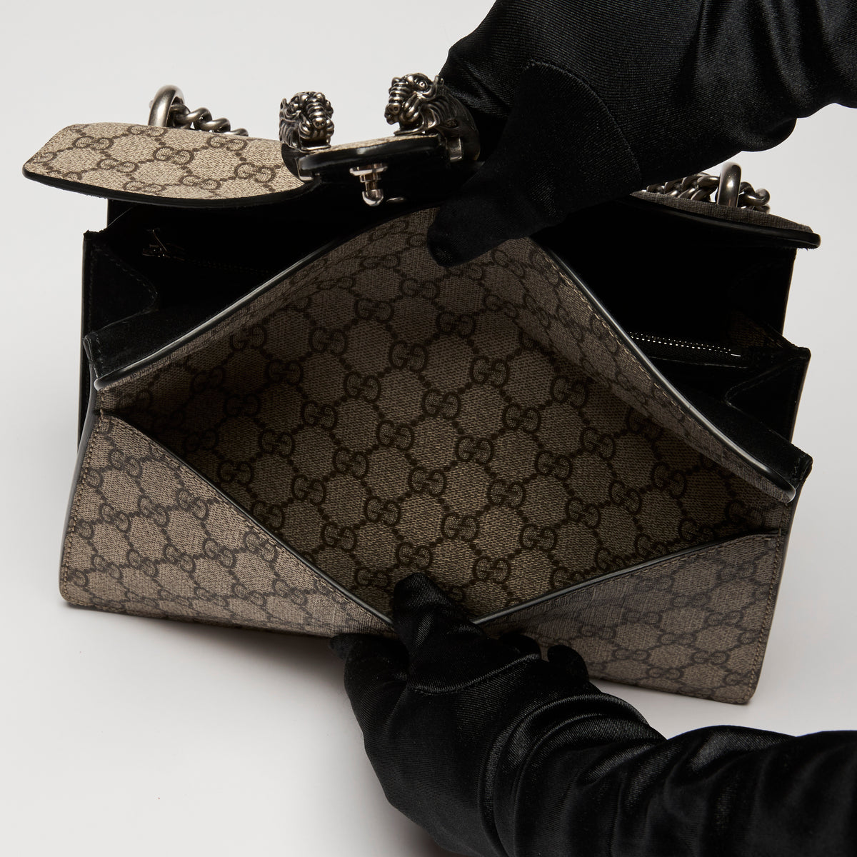 Gucci GG Supreme Canvas Monogram Dionysus Double Flap Bag